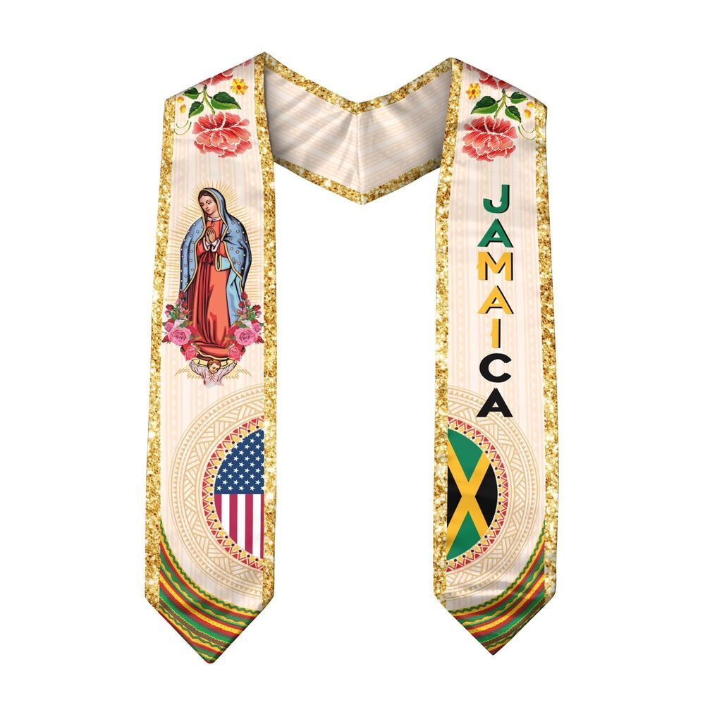 5189 Jamaican American Flag Graduation Sash Jamaican Graduation Sash 2025